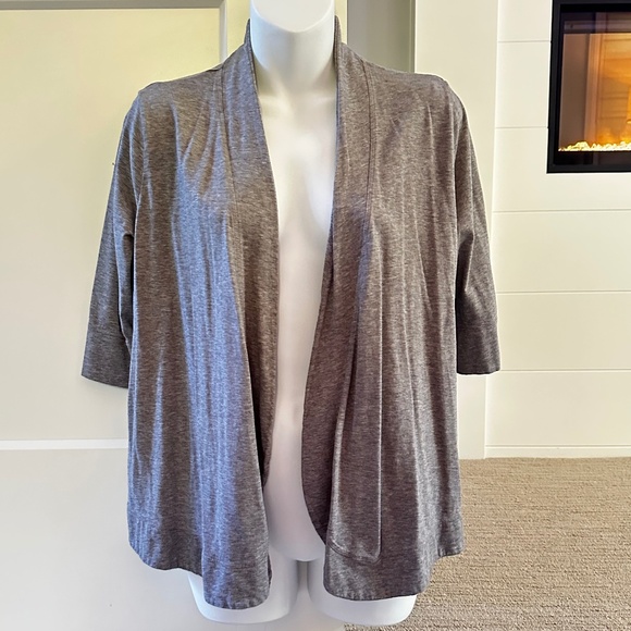 THEORY Cute Comfy Cotton Heather Gray Cardigan Sz M - Picture 1 of 3